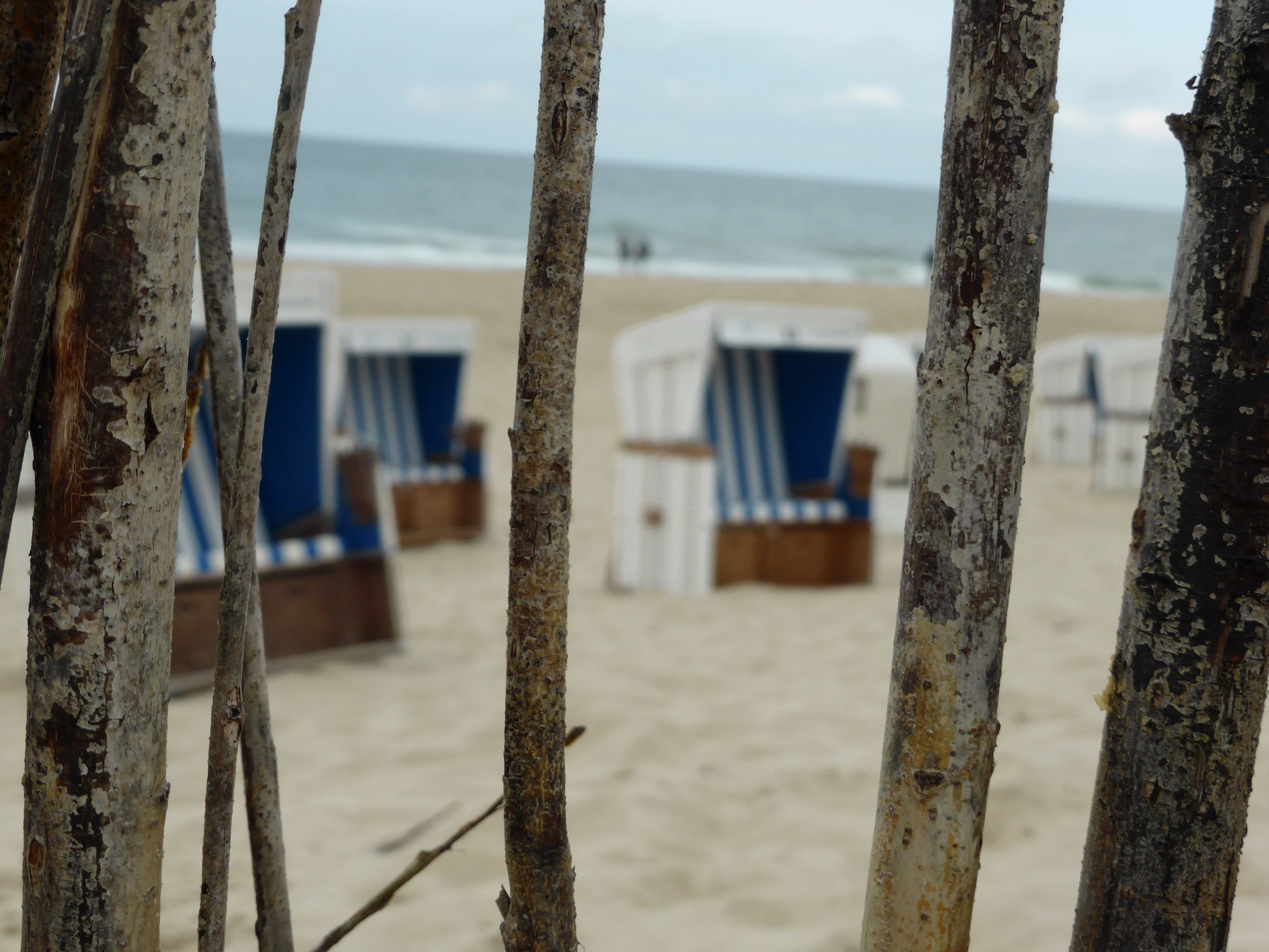 Blick zum Strandkorb Strandkorb;Sand;Nordsee
